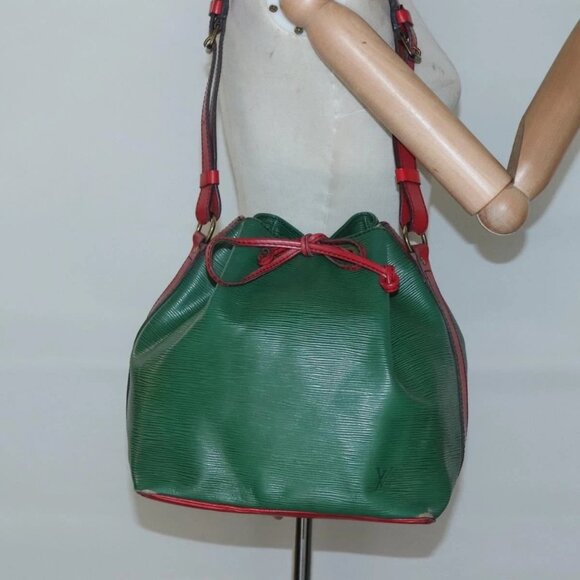 LOUIS VUITTON Epi Petit Noe Shoulder Bag Bicolor Green Red - Picture 1 of 15
